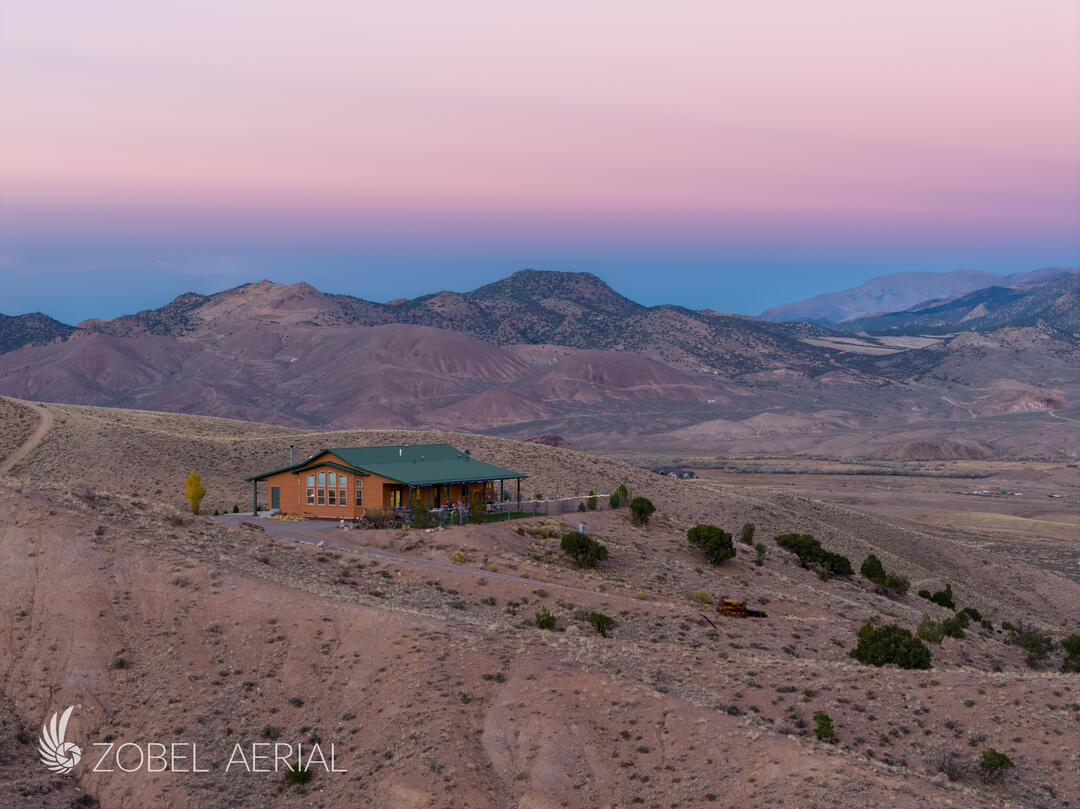 Aerial photography of a home in Utah at dusk Aerial photography of a home in Utah at dusk