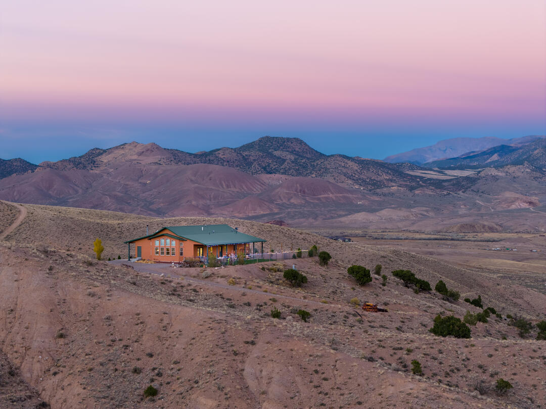 Aerial photography of a home in Utah at dusk